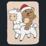Cobertor De Bebe Quokka Llama Christmas Snow Winter Animals Baby Bl<br><div class="desc">The quokka rides the llama for Christmas. Funny animals with gifts and snow for the holidays. Also funny for christmas in July. Quokkas are cute animals and perfect for Christmas.</div>