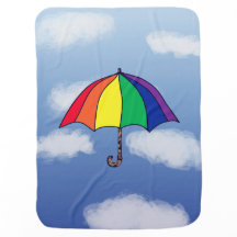 Rainbow Umbrella Baby Blanket