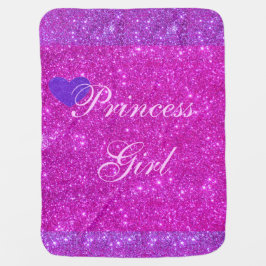 Cobertor De Bebe Rosa Blanky Sparkly 2 da cobertura da princesa