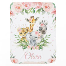 Selva Chic Animais Flores Rosa Esbranquiçados