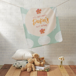 Cobertor De Bebe Shell Birthday Teal Shellebration Girls