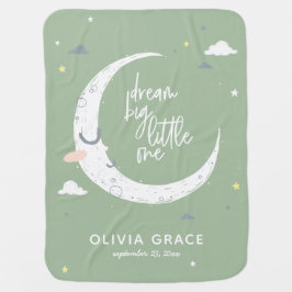 Cobertor De Bebe Sonhe uma lua grande + nuvens personalizadas