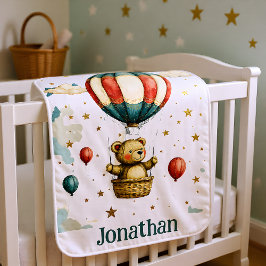 Cobertor De Bebe Sonho do Balão de Ar Quente do Ursinho de Pelúcia