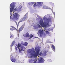 Violet Floresce Aquarela Flores Roxas Pintadas