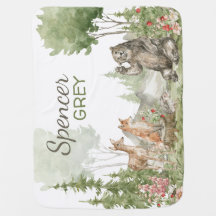 Woodland Baby Name Blanket | Cobertura de bebê per