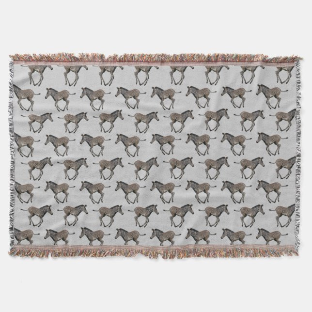 Cobertor de Bebê Zebra de Grevy (Cinza Claro) (Frente)