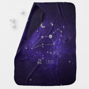 Cobertor De Bebe Zodiac Purple Leo   Astrologia Cósmica Horoscópio