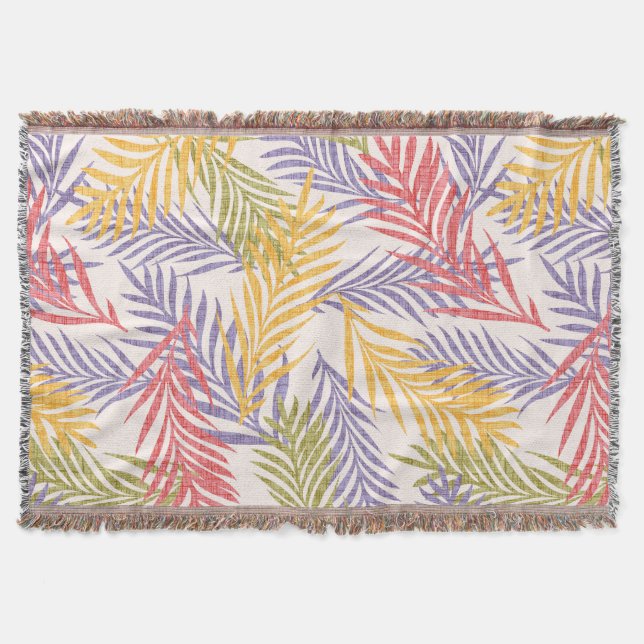 Cobertor de Decoração Tropical Boho Aconchegante.  (Frente)