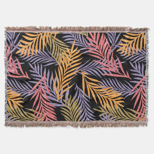 Cobertor de Decoração Tropical Boho Aconchegante.  (Frente)