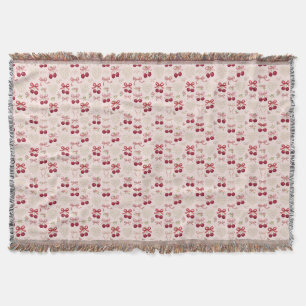 Cobertor de Fleece com Laço de Cereja Coquette