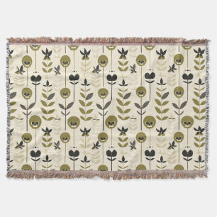 Cobertor de Fleece Floral de Crânio de Outono