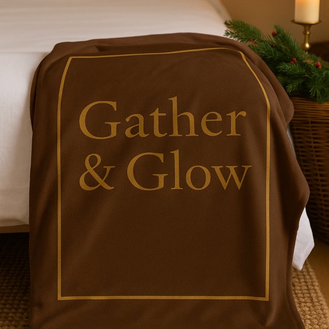 Cobertor de Fleece Golden Hearth Gather (Cocoa tones and golden accents bring a warm seasonal layer to winter evenings.)
