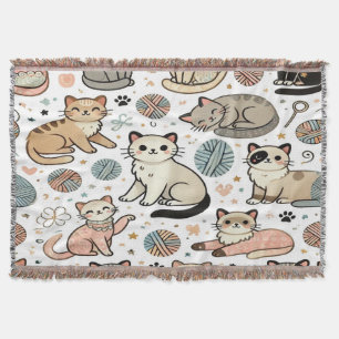 Cobertor de Gatos Kawaii Fofos – Aconchegante e Ad