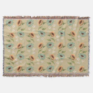 Cobertor de Girassóis Teal e Dourado
