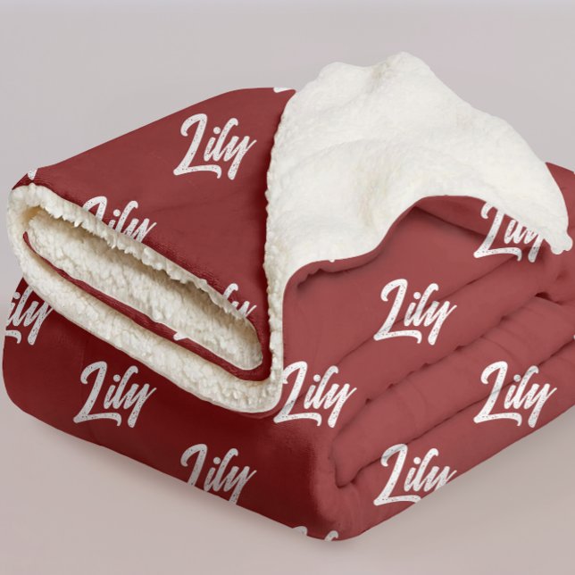 Cobertor de Inverno Vermelho Personalizado para Ma (mom cozy blanket, dad winter gift, auntie personalized blanket, bridesmaid cozy gift, bridal shower,)