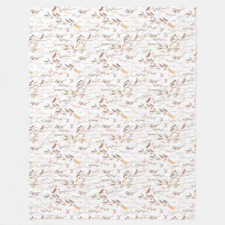 Cobertor de lã marrom com padrão de ervas daninhas