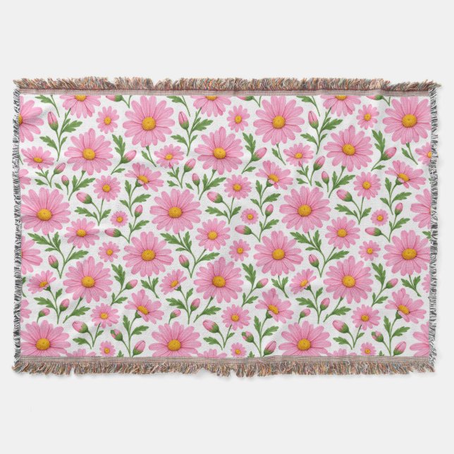 Cobertor de lançamento com padrão botânico floral  (Frente)