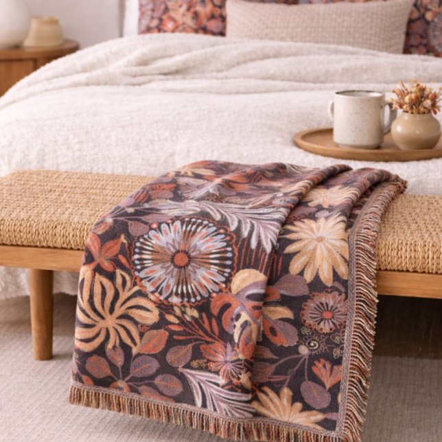 Cobertor de lançamento com padrão floral de terrac (Criador carregado)