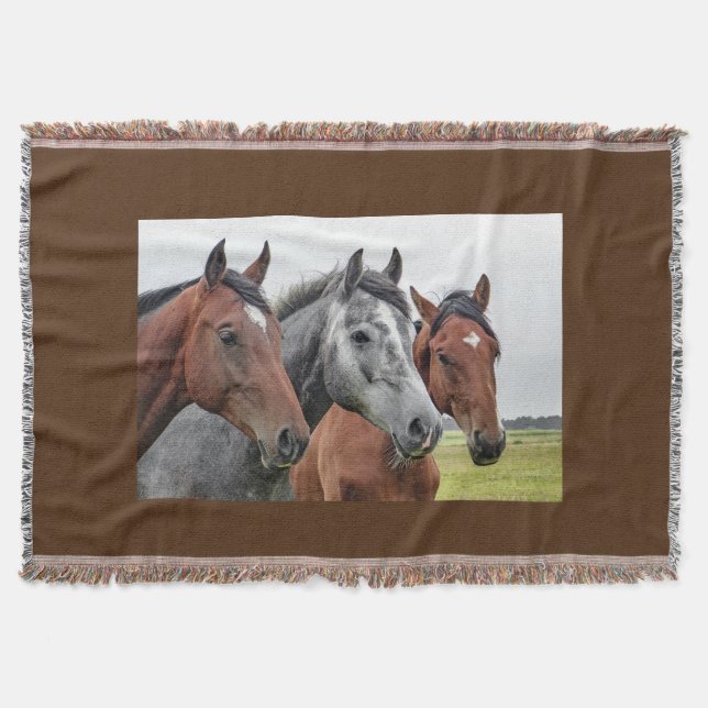 Cobertor de Lançamento de Três Cabeças de Cavalo E (Frente)