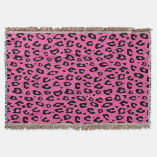Cobertor de lançamento estampado com leopardo rosa