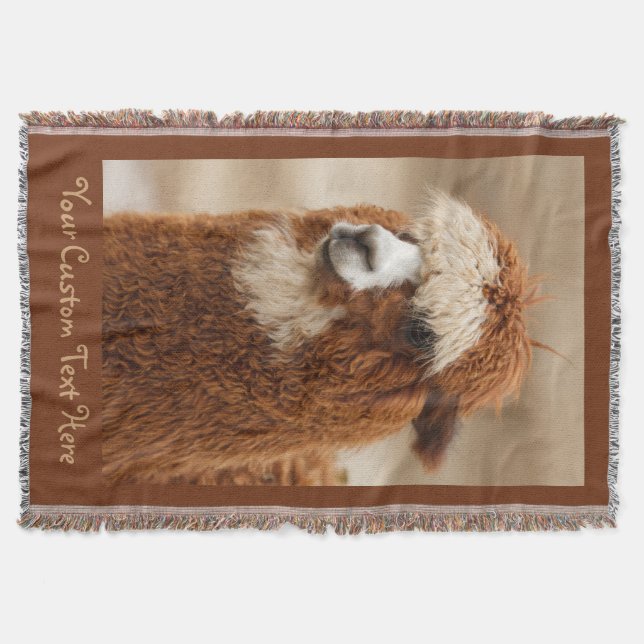 Cobertor de lançamento personalizado Brown Alpaca (Frente)