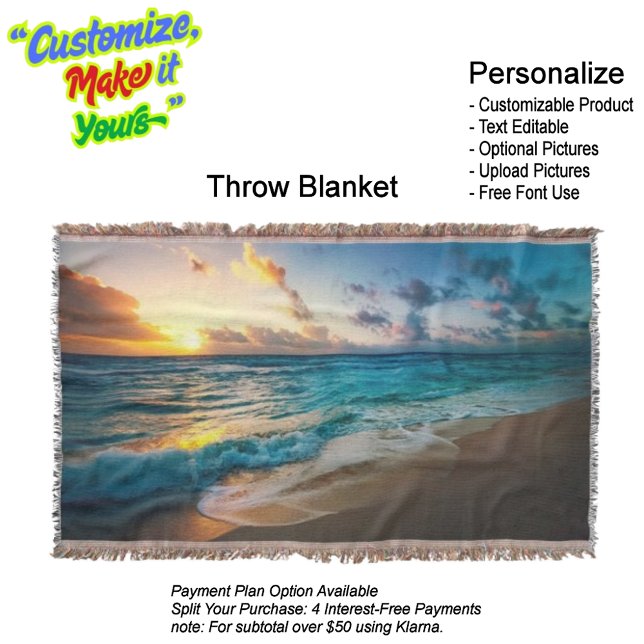 Cobertor de lançamento Sunset Beach 19 (Sunset Beach Throw Blanket 19.)