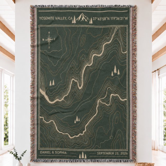Cobertor de Lançamento Tecido com Mapa Topográfico (Criador carregado)
