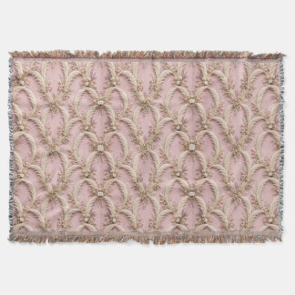 Cobertor de Luxo Boho Rosa com Grama de Pampas - P