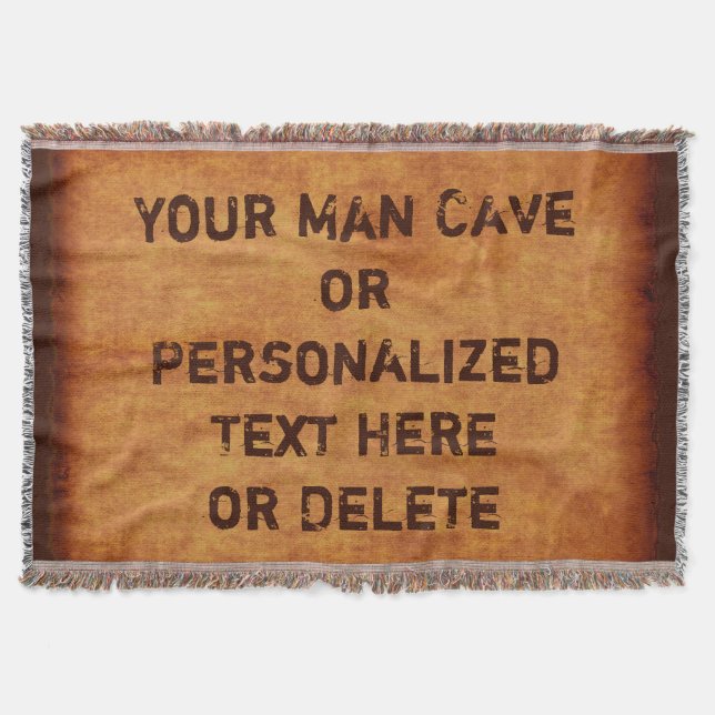 Cobertor de Man Cave PERSONALIZADO com Seu Texto (Frente)