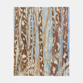 cobertor de meio de pintura da floresta castanha e