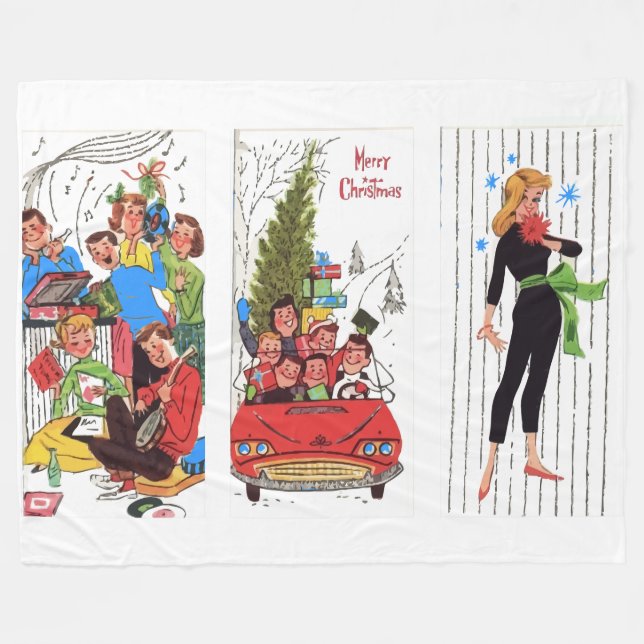 cobertor de natais vintages rockabilly (Frente (Horizontal))