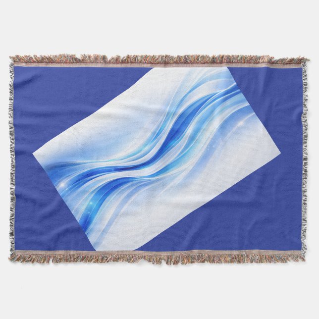 Cobertor de Onda Abstrata Azul e Prata – Flowi Mod (Frente)