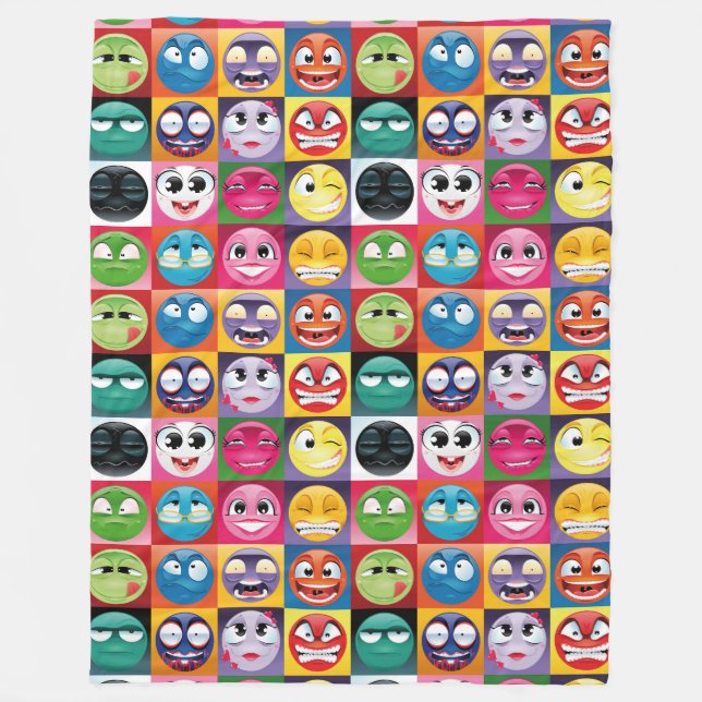 cobertor de pop art emoji (Frente)