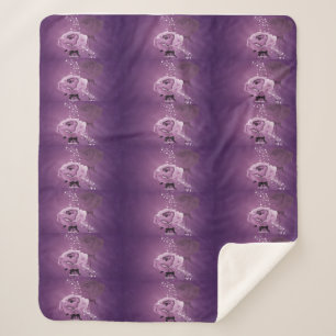 cobertor de rosas roxas.