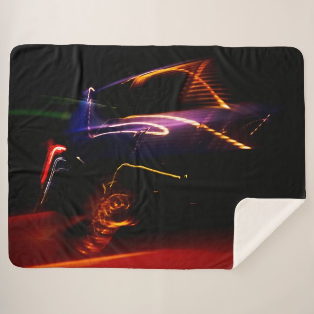 cobertor de sherpa de dança de carro roxo (Frente (Horizontal))