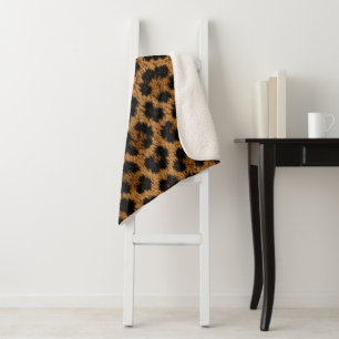 Cobertor de Sherpa Macio com Estampa de Leopardo n