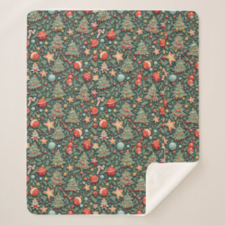 cobertor de sherpa padronizado de Natal