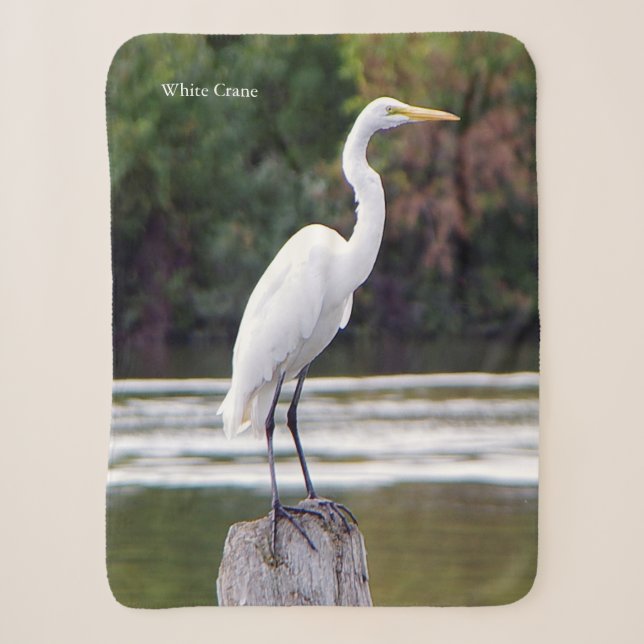 cobertor de Sherpa White Crane (Frente)