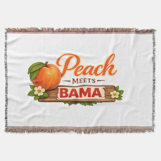Cobertor de Tecido Peach Meets Bama | Southern Lo (Frente)