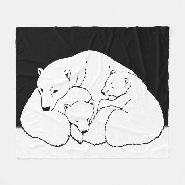 Cobertor de Urso Polar Mãe e Cobertores de Filhote (Frente (Horizontal))