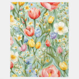 Cobertor De Velo С terrível Campo Floral Primavera. Pintura