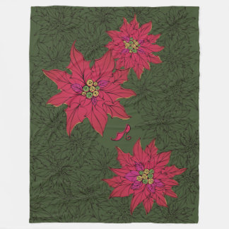 COBERTOR DE VELO ポインセチアと赤い靴。グリーン