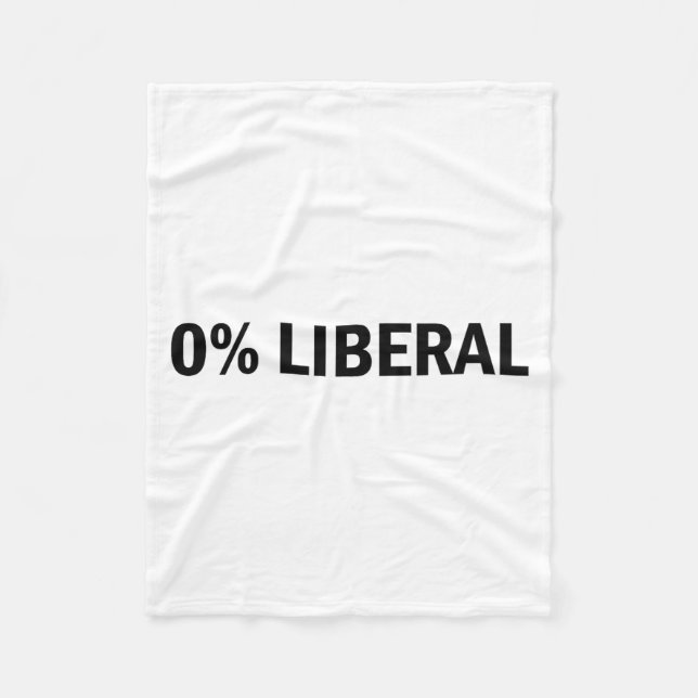 Cobertor De Velo 0% Liberal 0 Percent Liberal Funny Conservative Li (Frente)