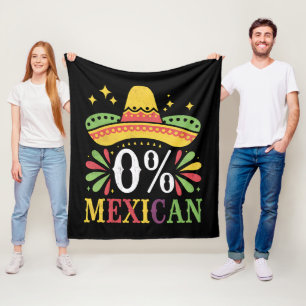 Cobertor De Velo 0% Mexicano Zero Porcento Engraçado Cinco De Maio