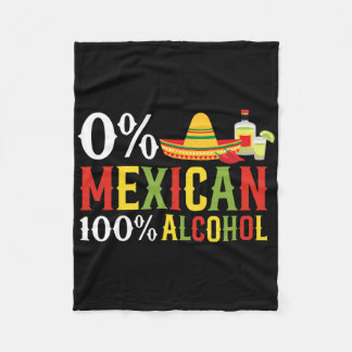 Cobertor De Velo 0% Percent Mexican 100% Tequila Sombrero Cinco De 