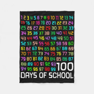 Cobertor De Velo 100º Dia de Professores Crianças 100 Dias de Matem