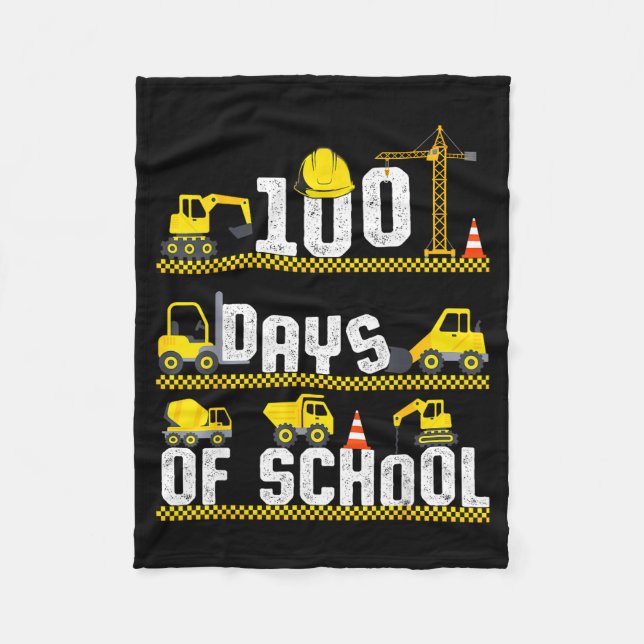 Cobertor De Velo 100 Days Of School Construction Truck 100th Day Bo (Frente)