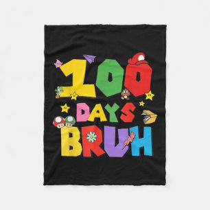 Cobertor De Velo 100 Dias Bruh Funny 100º Dia Da Escola Para Crianç
