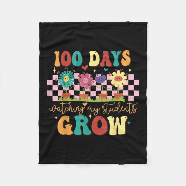 Cobertor De Velo 100 dias cultivando flores de boho 100 dias profes (Frente)