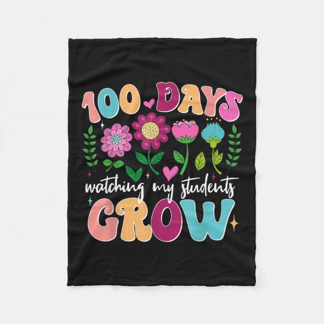 Cobertor De Velo 100 dias cultivando flores de boho 100 dias profes (Frente)